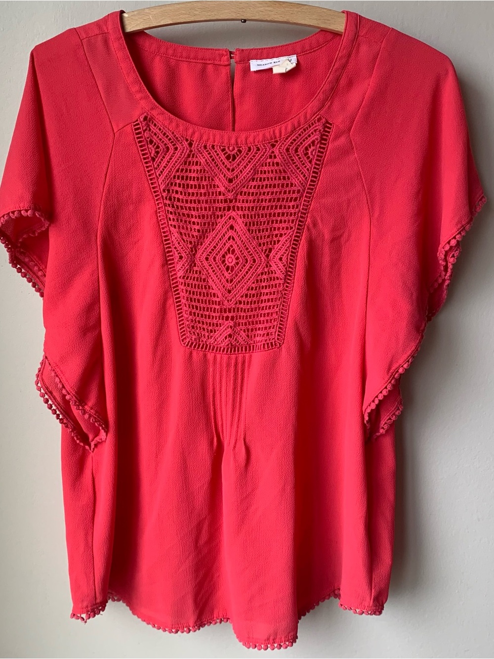 Anthropologie Meadow Rue crochet front top